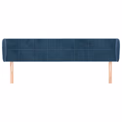 vidaXL Testiera ad Orecchio Blu Scuro 183x23x78/88 cm in Velluto - Vista aggiuntiva 3