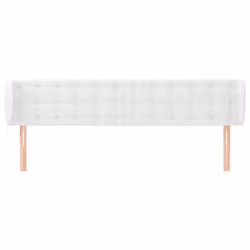 vidaXL Testiera ad Orecchio Bianca 163x23x78/88cm in Similpelle - Vista aggiuntiva 3