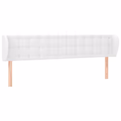 vidaXL Testiera ad Orecchio Bianca 183x23x78/88 cm in Similpelle - Vista aggiuntiva 2