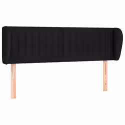 vidaXL Testiera ad Orecchio Nera 147x23x78/88 cm in Tessuto - Vista aggiuntiva 2