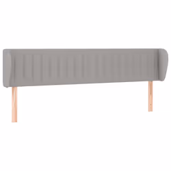 vidaXL Testiera ad Orecchio Grigio Chiaro 163x23x78/88 cm in Tessuto - Vista aggiuntiva 2
