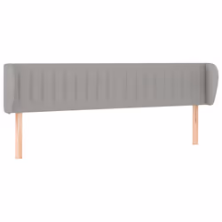 vidaXL Testiera ad Orecchio Grigio Chiaro 203x23x78/88 cm in Tessuto - Vista aggiuntiva 2
