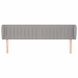 vidaXL Testiera ad Orecchio Grigio Chiaro 203x23x78/88 cm in Tessuto - Vista aggiuntiva 3