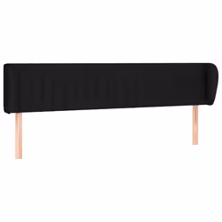 vidaXL Testiera ad Orecchio Nera 203x23x78/88 cm in Tessuto - Vista aggiuntiva 2