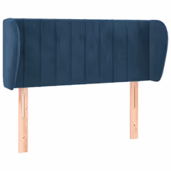 Testiera ad Orecchio Blu Scuro 103x23x78/88 cm in Vellutocod mxl 73669 - Vista aggiuntiva 2