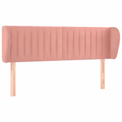 vidaXL Testiera ad Orecchio Rosa 147x23x78/88 cm in Velluto - Vista aggiuntiva 2