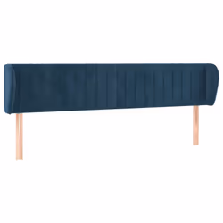 vidaXL Testiera ad Orecchio Blu Scuro 183x23x78/88 cm in Velluto - Vista aggiuntiva 2