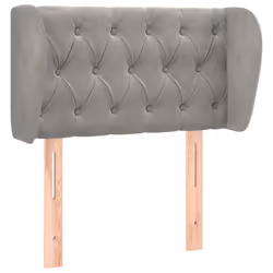 vidaXL Testiera ad Orecchio Grigio Chiaro 83x23x78/88 cm in Velluto - Vista aggiuntiva 2