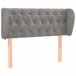 vidaXL Testiera ad Orecchio Grigio Chiaro 103x23x78/88 cm in Velluto - Vista aggiuntiva 2