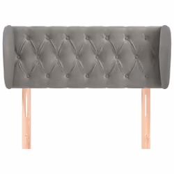 vidaXL Testiera ad Orecchio Grigio Chiaro 103x23x78/88 cm in Velluto - Vista aggiuntiva 3