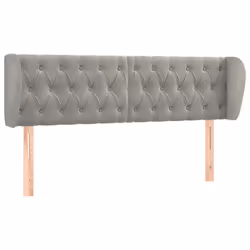 vidaXL Testiera ad Orecchio Grigio Chiaro 147x23x78/88 cm in Velluto - Vista aggiuntiva 2