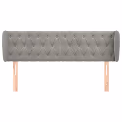 vidaXL Testiera ad Orecchio Grigio Chiaro 147x23x78/88 cm in Velluto - Vista aggiuntiva 3
