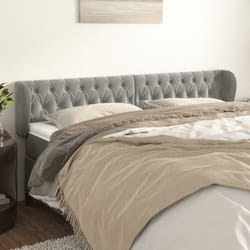 vidaXL Testiera ad Orecchio Grigio Chiaro 203x23x78/88 cm in Velluto