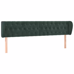 vidaXL Testiera ad Orecchio Verde Scuro 203x23x78/88 cm in Velluto - Vista aggiuntiva 2