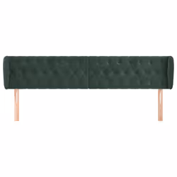 vidaXL Testiera ad Orecchio Verde Scuro 203x23x78/88 cm in Velluto - Vista aggiuntiva 3