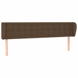 vidaXL Testiera ad Orecchio Marrone Scuro 163x23x78/88 cm in Tessuto - Vista aggiuntiva 2