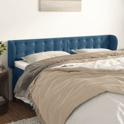 vidaXL Testiera ad Orecchio Blu Scuro 163x23x78/88 cm in Velluto