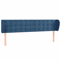 vidaXL Testiera ad Orecchio Blu Scuro 163x23x78/88 cm in Velluto - Vista aggiuntiva 2