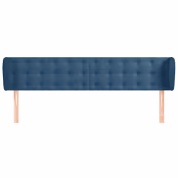 vidaXL Testiera ad Orecchio Blu Scuro 163x23x78/88 cm in Velluto - Vista aggiuntiva 3