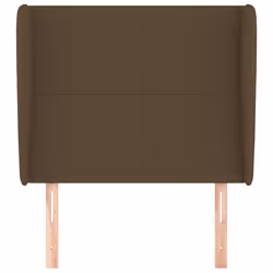 vidaXL Testiera ad Orecchio Marrone Scuro 93x23x118/128 cm in Tessuto - Vista aggiuntiva 3