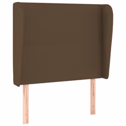 vidaXL Testiera ad Orecchio Marrone Scuro 103x23x118/128 cm in Tessuto - Vista aggiuntiva 2