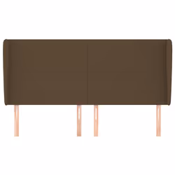 vidaXL Testiera ad Orecchio Marrone Scuro 163x23x118/128 cm in Tessuto - Vista aggiuntiva 3
