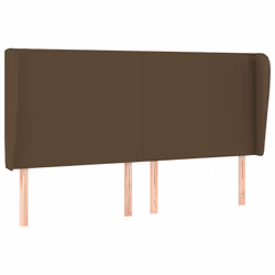 vidaXL Testiera ad Orecchio Marrone Scuro 203x23x118/128 cm in Tessuto - Vista aggiuntiva 2