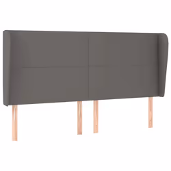 vidaXL Testiera ad Orecchio Grigio 163x23x118/128cm in Similpelle - Vista aggiuntiva 2