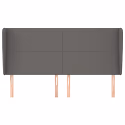 vidaXL Testiera ad Orecchio Grigio 163x23x118/128cm in Similpelle - Vista aggiuntiva 3