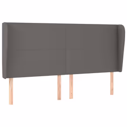 vidaXL Testiera ad Orecchio Grigio 203x23x118/128cm in Similpelle - Vista aggiuntiva 2
