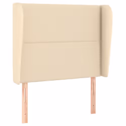 vidaXL Testiera ad Orecchio Crema 93x23x118/128 cm in Tessuto - Vista aggiuntiva 2