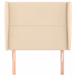 vidaXL Testiera ad Orecchio Crema 93x23x118/128 cm in Tessuto - Vista aggiuntiva 3