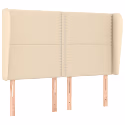 vidaXL Testiera ad Orecchio Crema 147 x 23 x 118/128 cm in Tessuto - Vista aggiuntiva 2