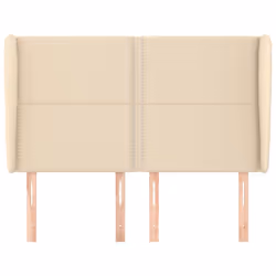 vidaXL Testiera ad Orecchio Crema 147 x 23 x 118/128 cm in Tessuto - Vista aggiuntiva 3
