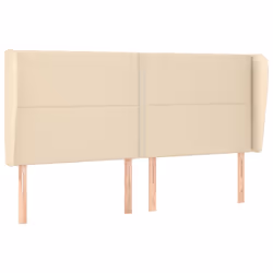 vidaXL Testiera ad Orecchio Crema 183x23x118/128 cm in Tessuto - Vista aggiuntiva 2