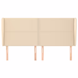 vidaXL Testiera ad Orecchio Crema 183x23x118/128 cm in Tessuto - Vista aggiuntiva 3