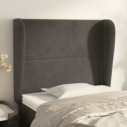 vidaXL Testiera ad Orecchio Grigio Scuro 83x23x118/128 cm in Velluto