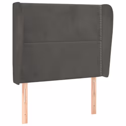 vidaXL Testiera ad Orecchio Grigio Scuro 83x23x118/128 cm in Velluto - Vista aggiuntiva 2