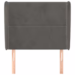 vidaXL Testiera ad Orecchio GrigioScuro 103x23x118/128cm in Velluto - Vista aggiuntiva 3