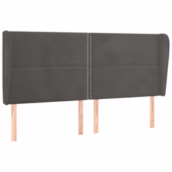 vidaXL Testiera ad Orecchio GrigioScuro 203x23x118/128cm in Velluto - Vista aggiuntiva 2