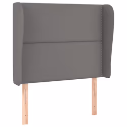 vidaXL Testiera ad Orecchio Grigio Scuro 93x23x118/128cm in Similpelle - Vista aggiuntiva 2