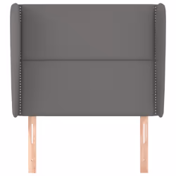 vidaXL Testiera ad Orecchio Grigio Scuro 93x23x118/128cm in Similpelle - Vista aggiuntiva 3
