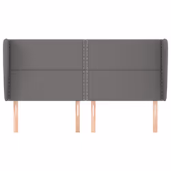 vidaXL Testiera ad Orecchio Grigio 183x23x118/128cm in Similpelle - Vista aggiuntiva 3