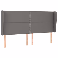 vidaXL Testiera ad Orecchio Grigio 203x23x118/128cm in Similpelle - Vista aggiuntiva 2