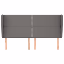 vidaXL Testiera ad Orecchio Grigio 203x23x118/128cm in Similpelle - Vista aggiuntiva 3