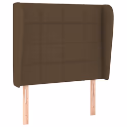 vidaXL Testiera ad Orecchio Marrone Scuro 83x23x118/128 cm in Tessuto - Vista aggiuntiva 2
