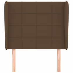 vidaXL Testiera ad Orecchio Marrone Scuro 83x23x118/128 cm in Tessuto - Vista aggiuntiva 3