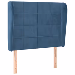 vidaXL Testiera ad Orecchio Blu Scuro 93x23x118/128 cm in Velluto - Vista aggiuntiva 2