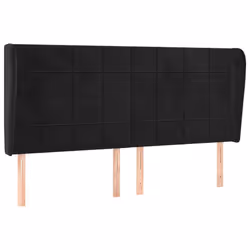 Testiera ad Orecchio Nera 183x23x118/128 cm in Vellutocod mxl 121592 - Vista aggiuntiva 2
