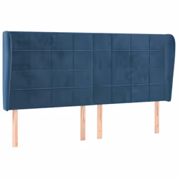 Testiera ad Orecchio Blu Scuro 183x23x118/128 cm in Vellutocod mxl 79077 - Vista aggiuntiva 2